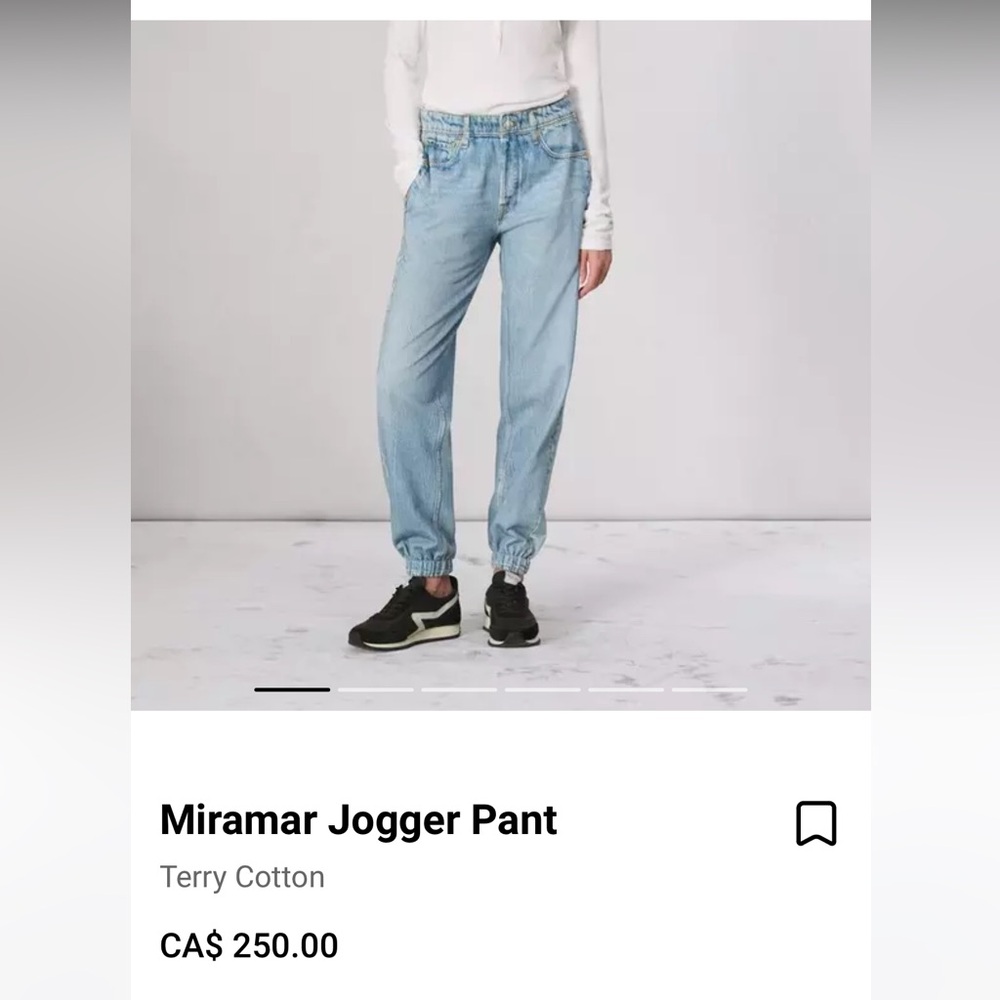 RAG & BONE
Blue Miramar Jogger Jeans in Kacy wash. Size M. NWT